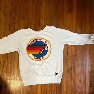 aviator nation relaxed crew white size S